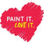 red heart with Harris Paints slogan "Paint it. Love it."