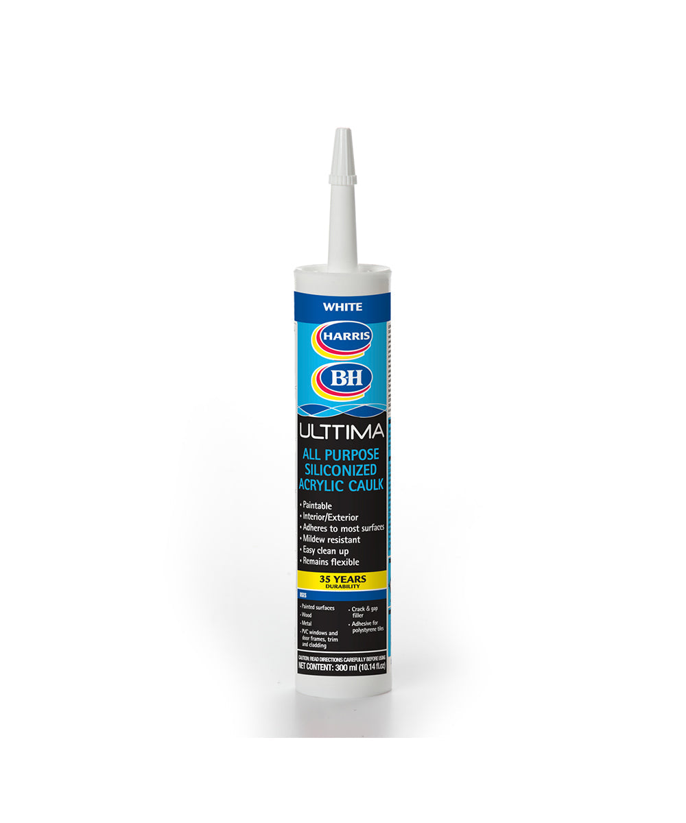Harris All Purpose Siliconized Acrylic Caulking White, available to shop online at Harris Colourcentres in Barbados.